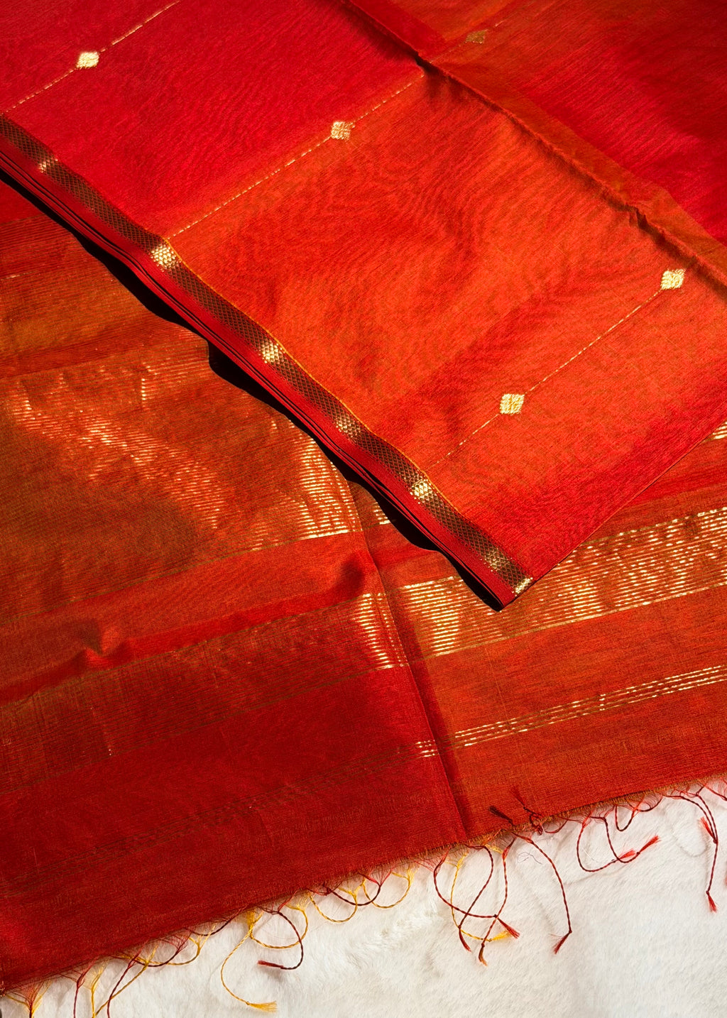 Handloom Pure Maheshwari Silk by Cotton Saree