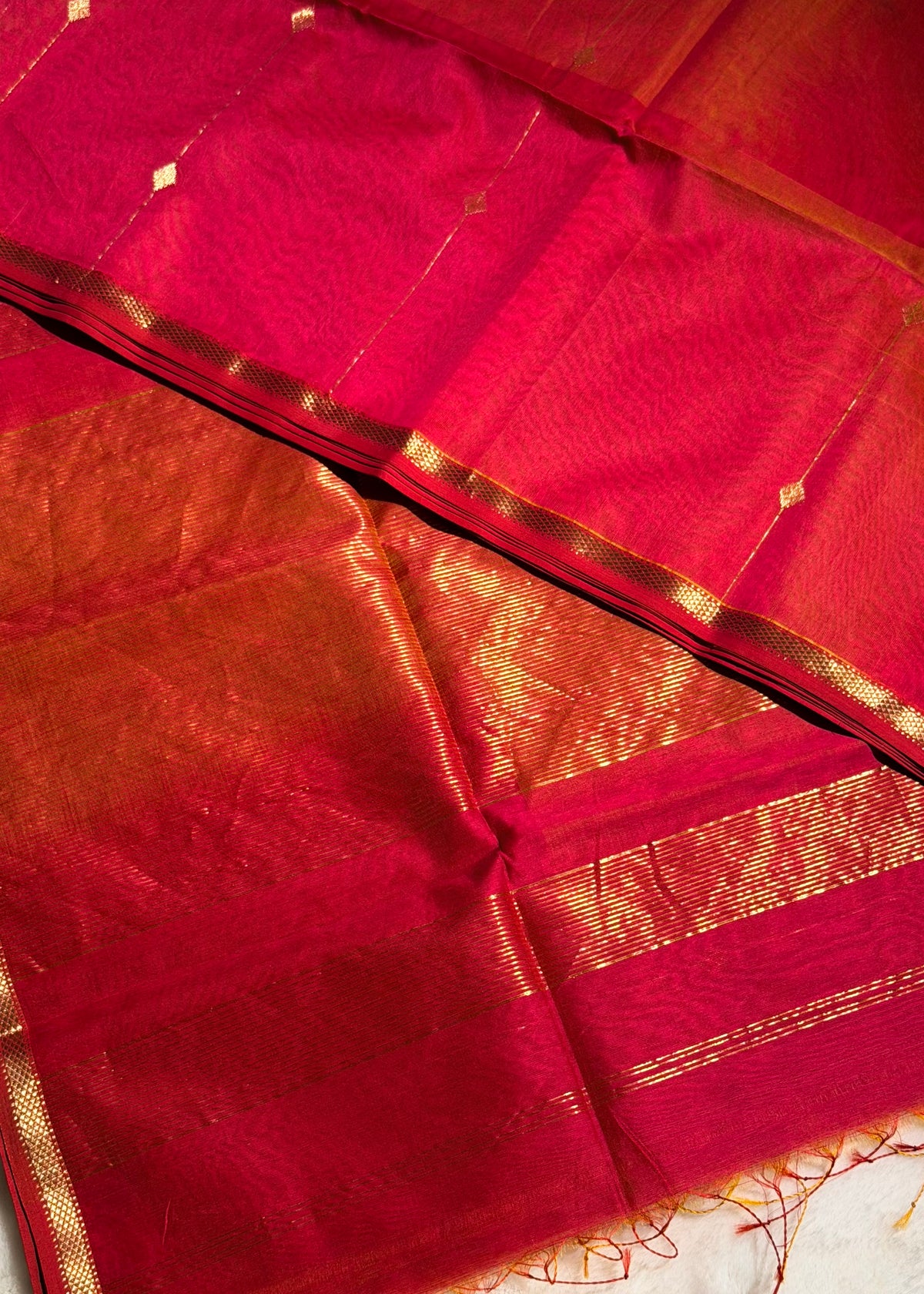 Handloom Pure Maheshwari Silk by Cotton Saree