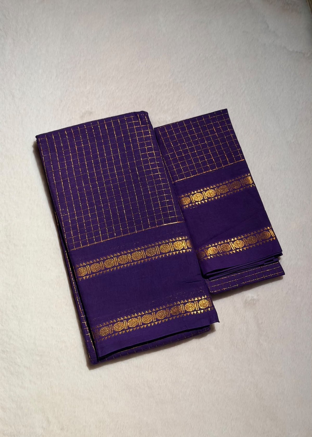 Traditional Madurai Sungudi Cotton Saree With Blouse Piece