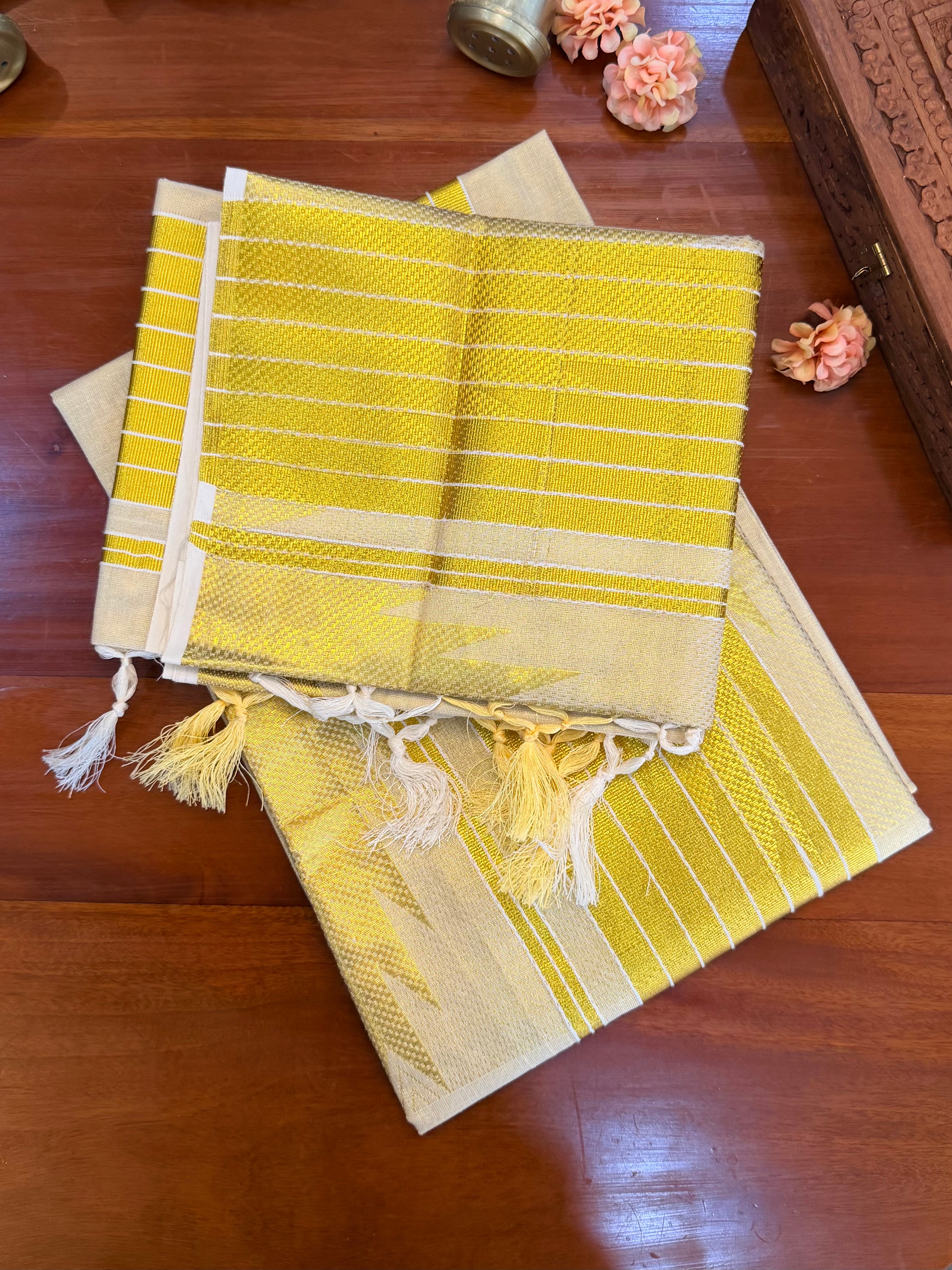 Premium Tissue Temple Set Mundu