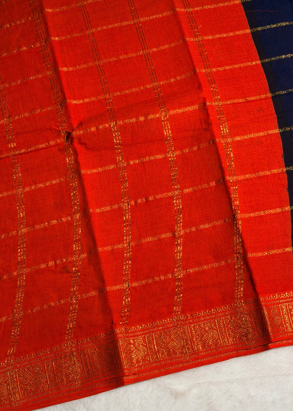 Traditional Madurai Sungudi Cotton Saree With Blouse Piece