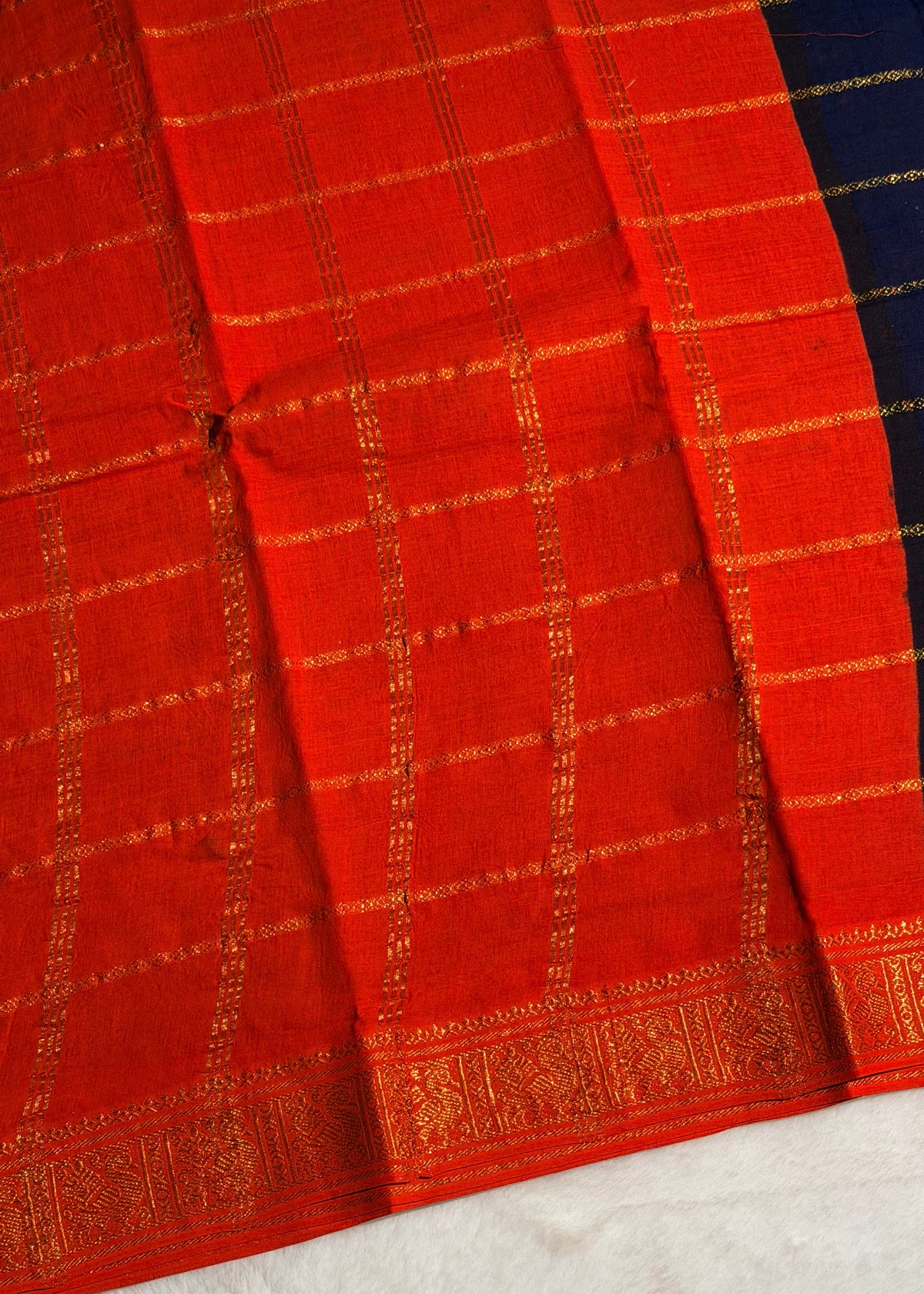 Traditional Madurai Sungudi Cotton Saree With Blouse Piece