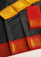 Traditional Ganga Jamuna Madurai Sungudi Cotton Saree With Blouse Piece