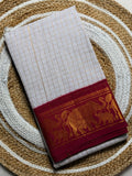 Traditional Madurai Sungudi Cotton Saree with Blouse Piece