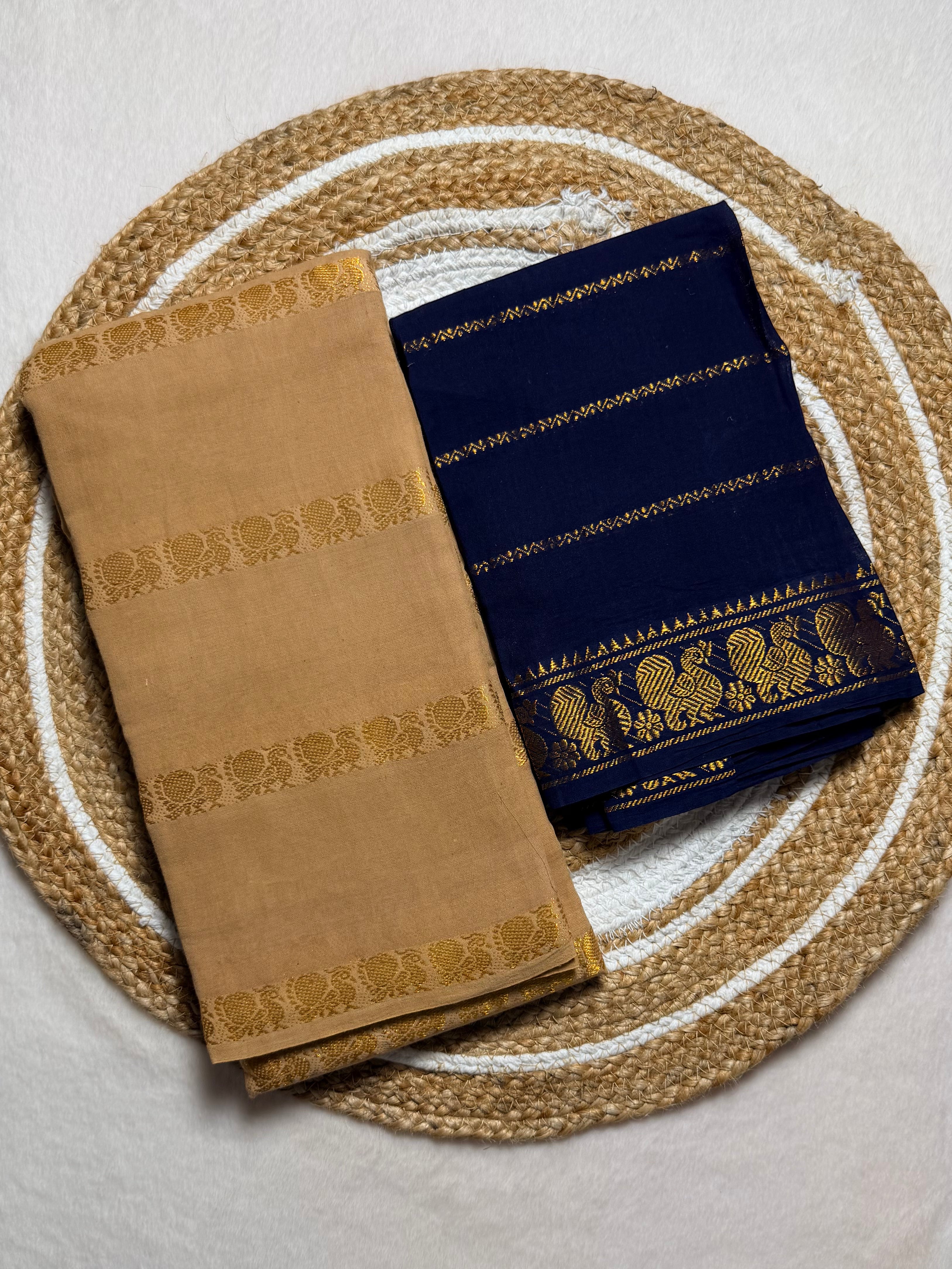 Traditional Madurai Sungudi Cotton Saree with Blouse Piece