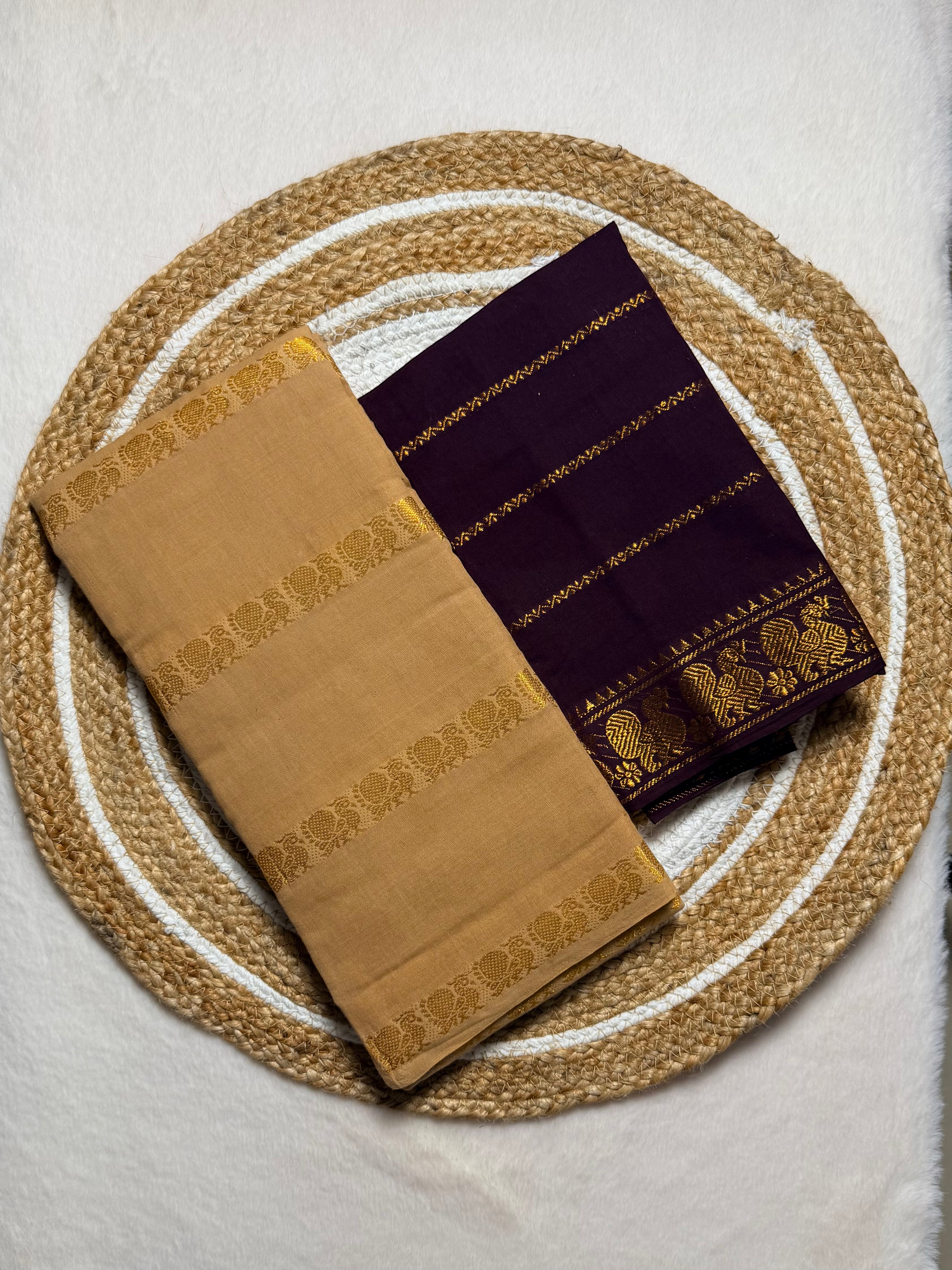 Traditional Madurai Sungudi Cotton Saree with Blouse Piece