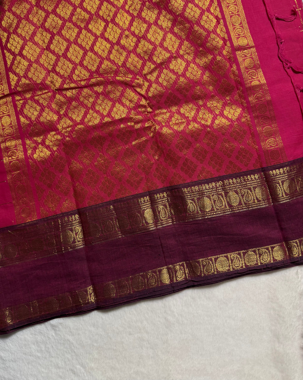 Premium Grand Pallu Kanchi Cotton Saree