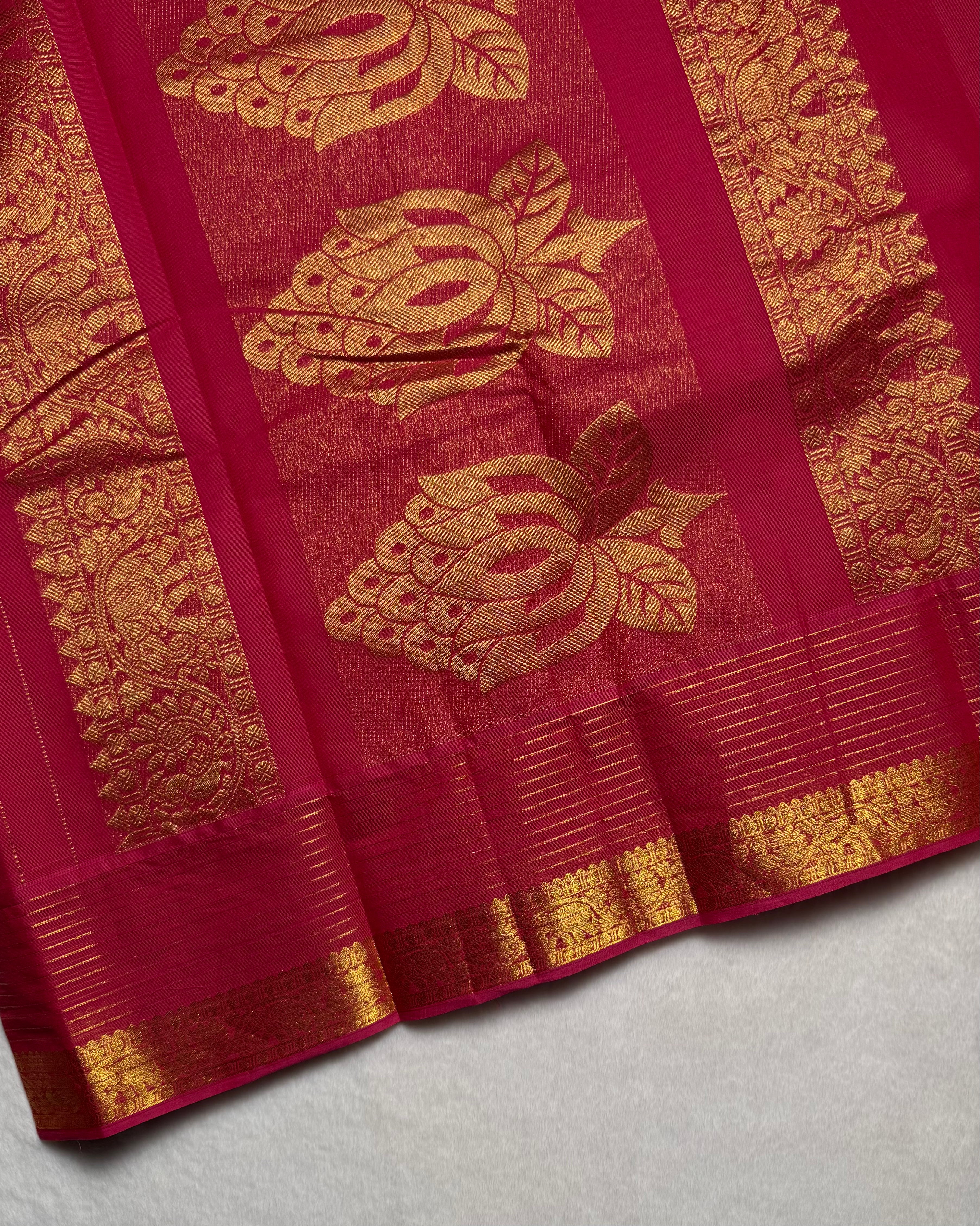 Premium Grand Pallu Kanchi Cotton Saree