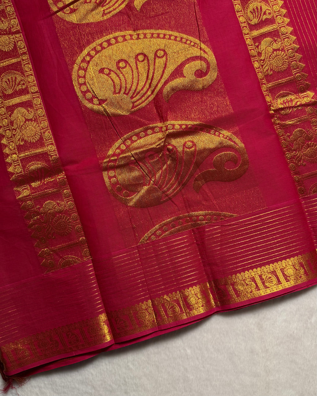 Premium Grand Pallu Kanchi Cotton Saree