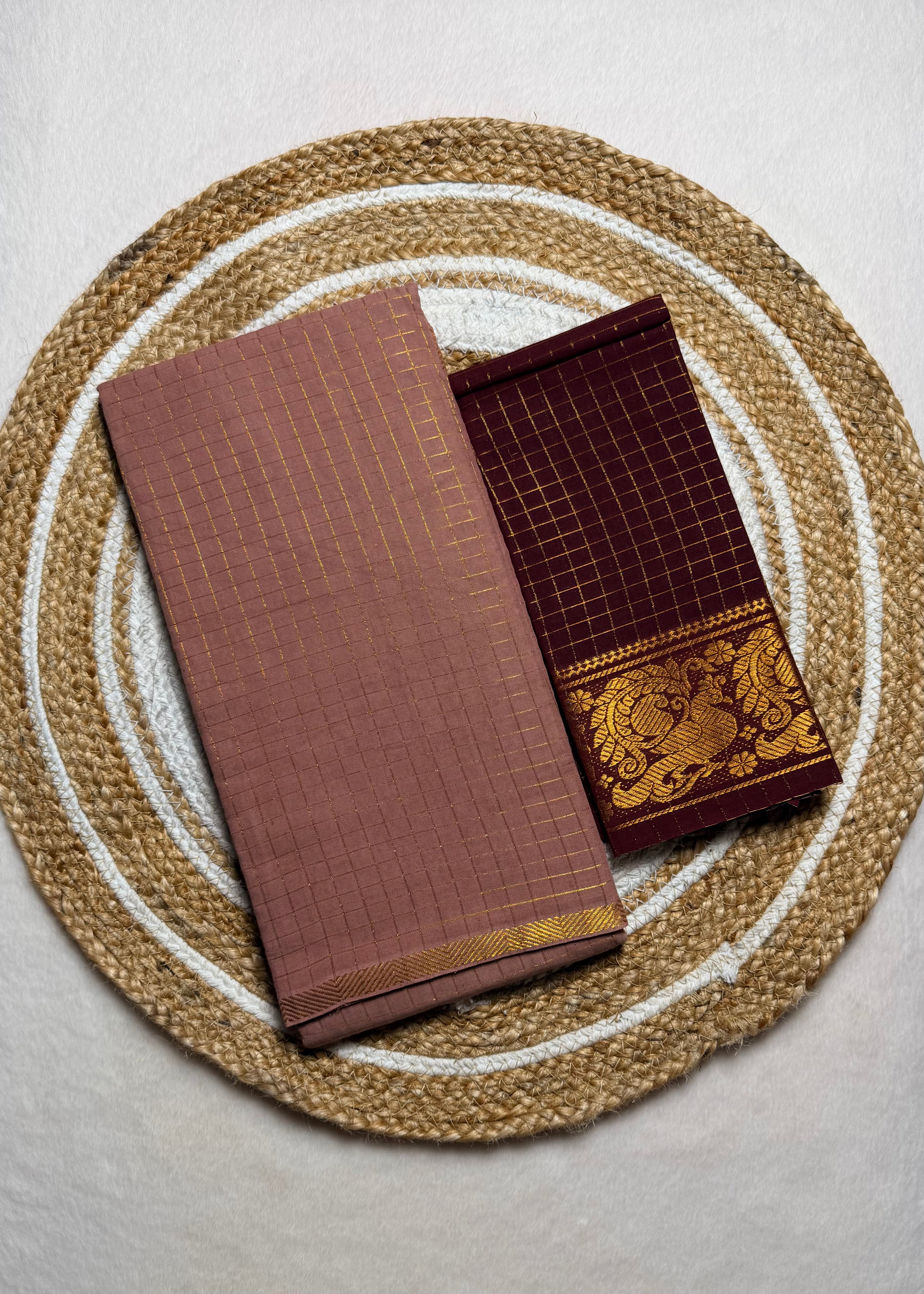 Traditional Pentex Madurai Sungudi Cotton Saree with Blouse Piece