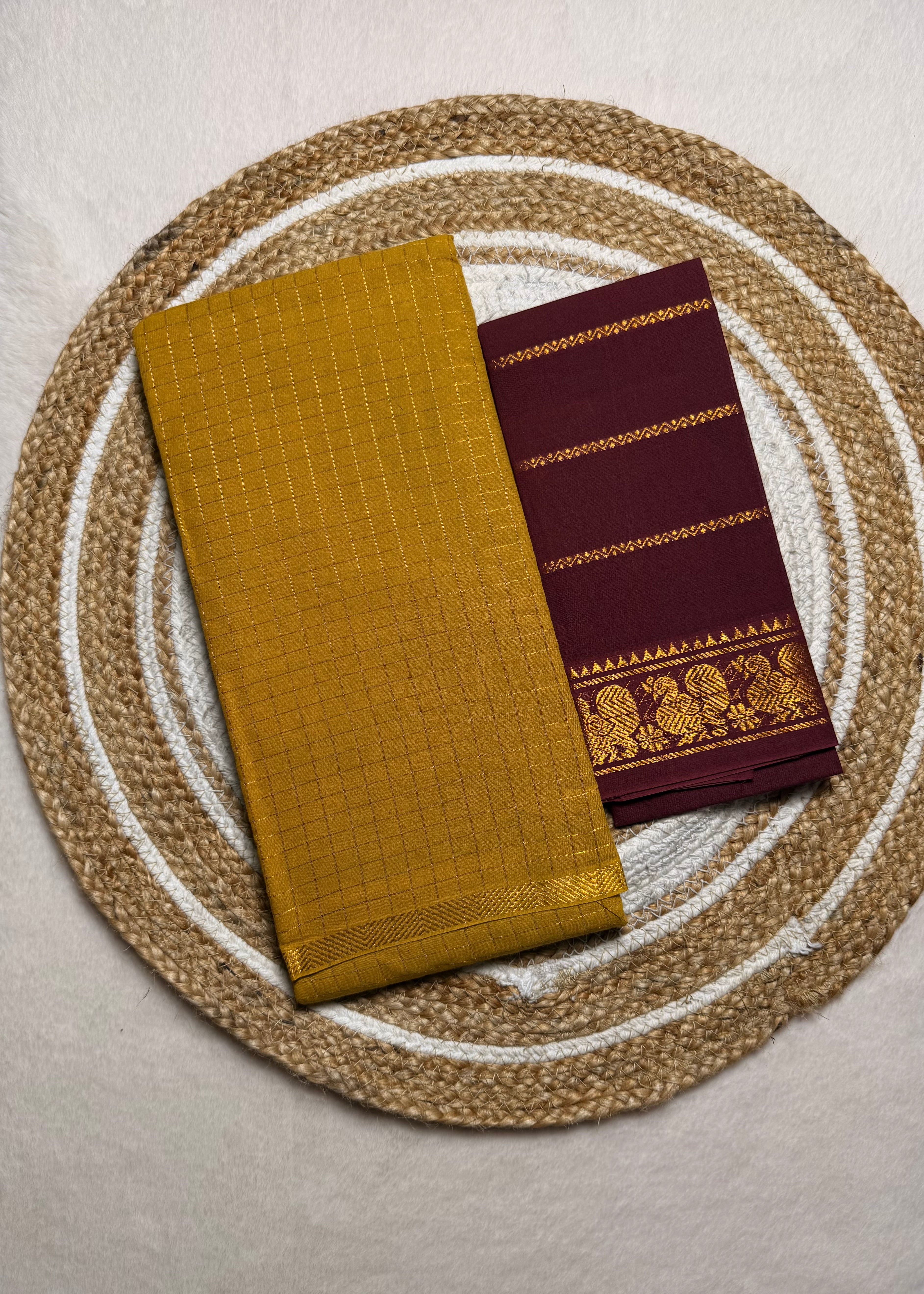 Traditional Pentex Madurai Sungudi Cotton Saree with Blouse Piece