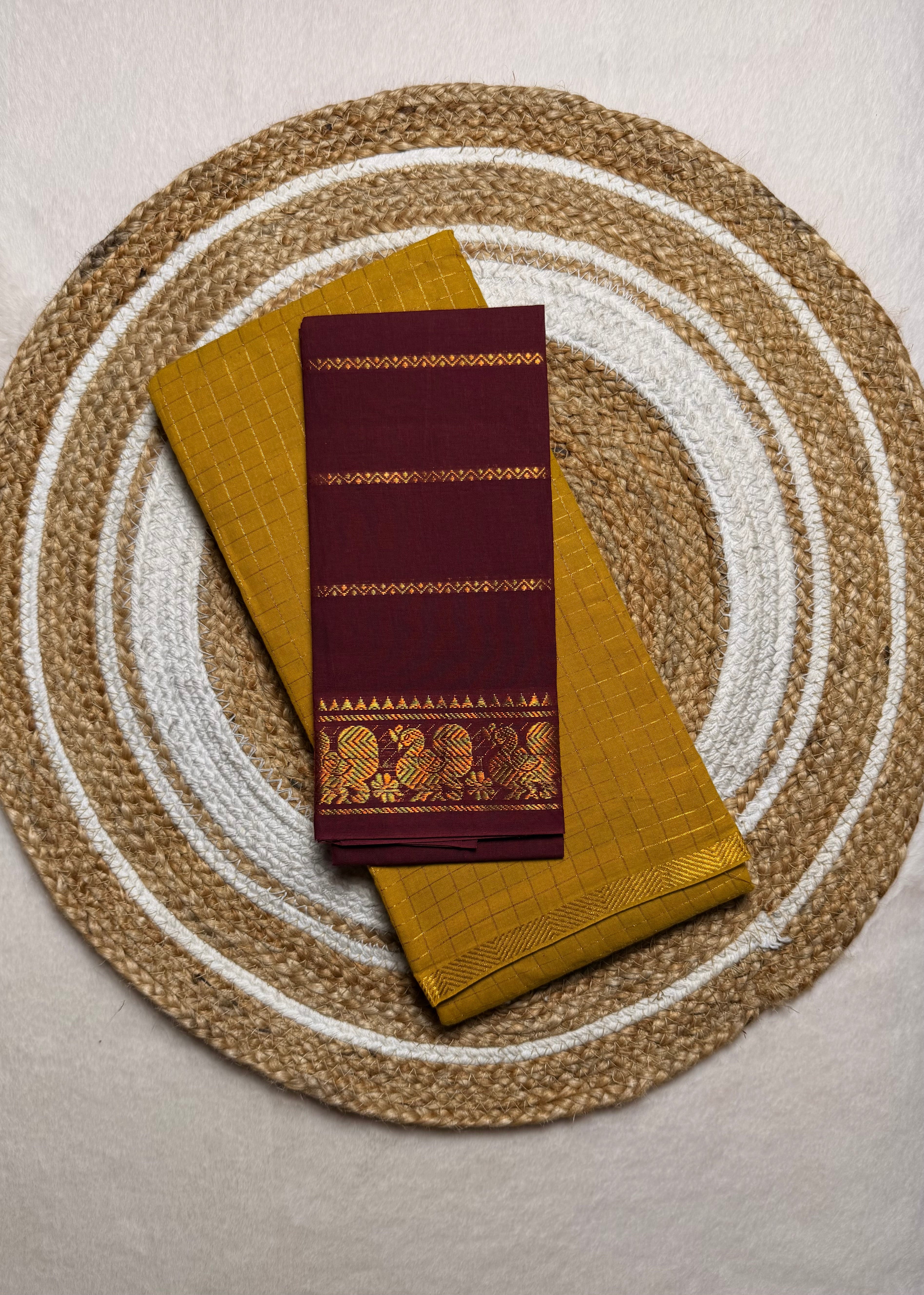 Traditional Pentex Madurai Sungudi Cotton Saree with Blouse Piece