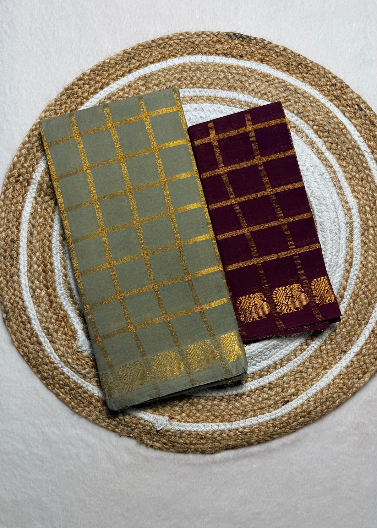 Traditional Madurai Sungudi Cotton Saree with Blouse Piece