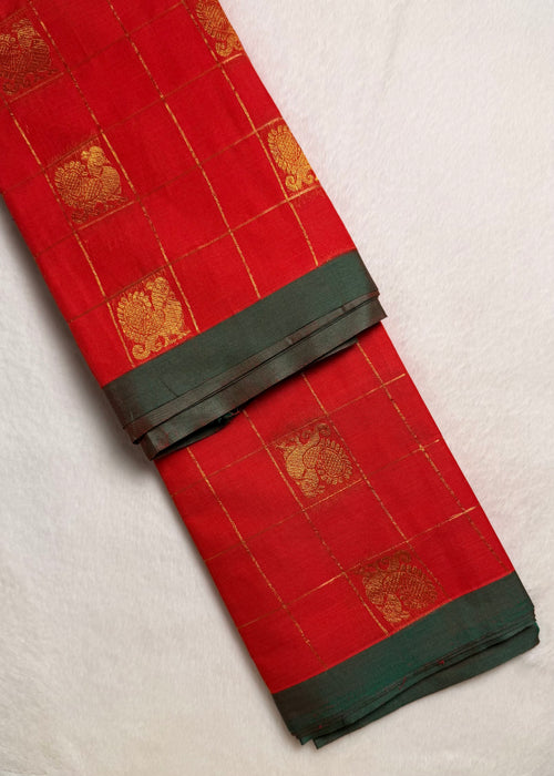 Premium Grand Pallu Kanchi Cotton Saree