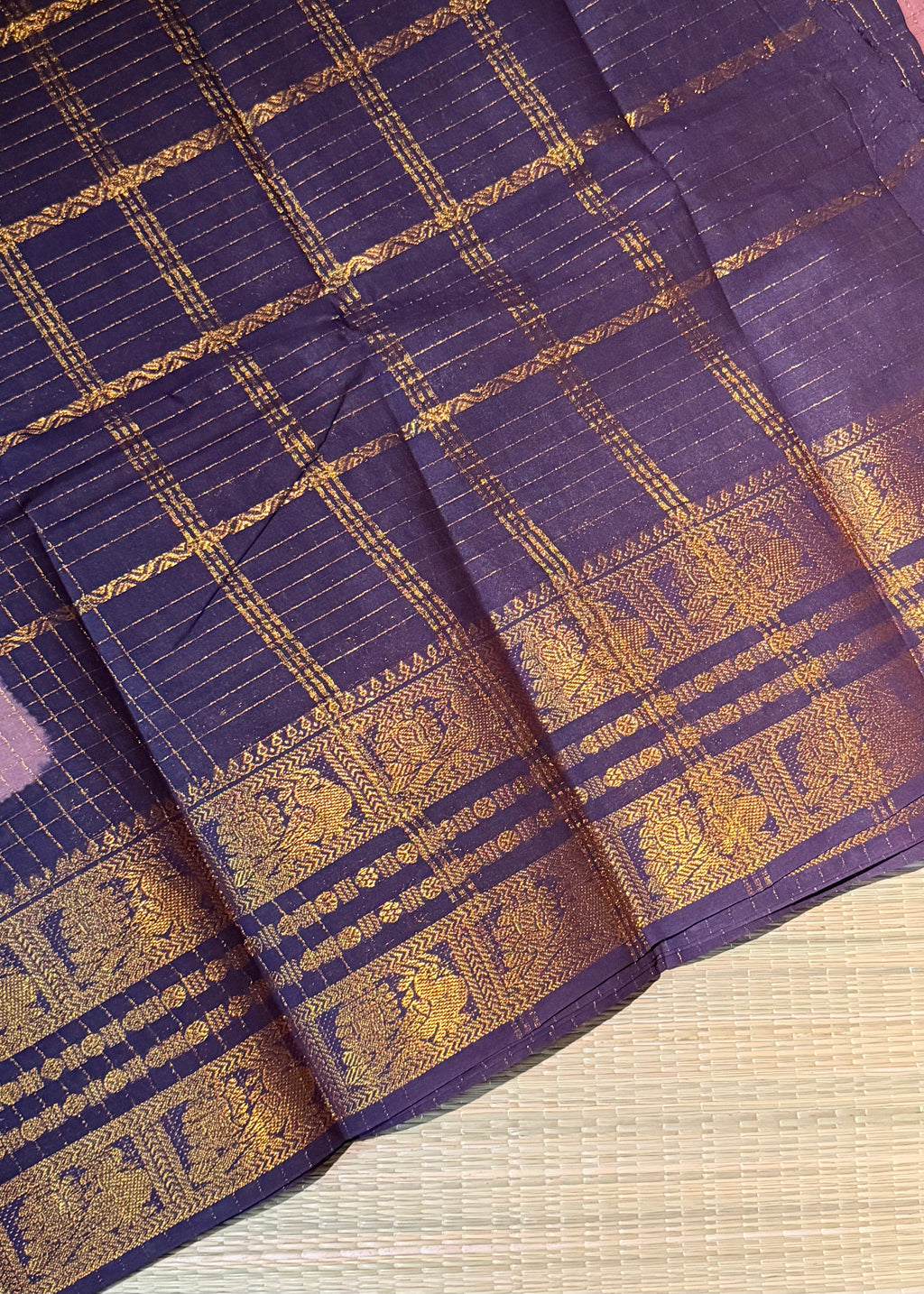 Traditional Madurai Sungudi Cotton Saree with Blouse Piece
