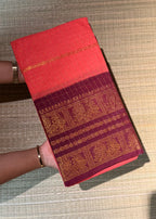 Traditional Madurai Sungudi Cotton Saree with Blouse Piece