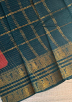 Traditional Madurai Sungudi Cotton Saree with Blouse Piece