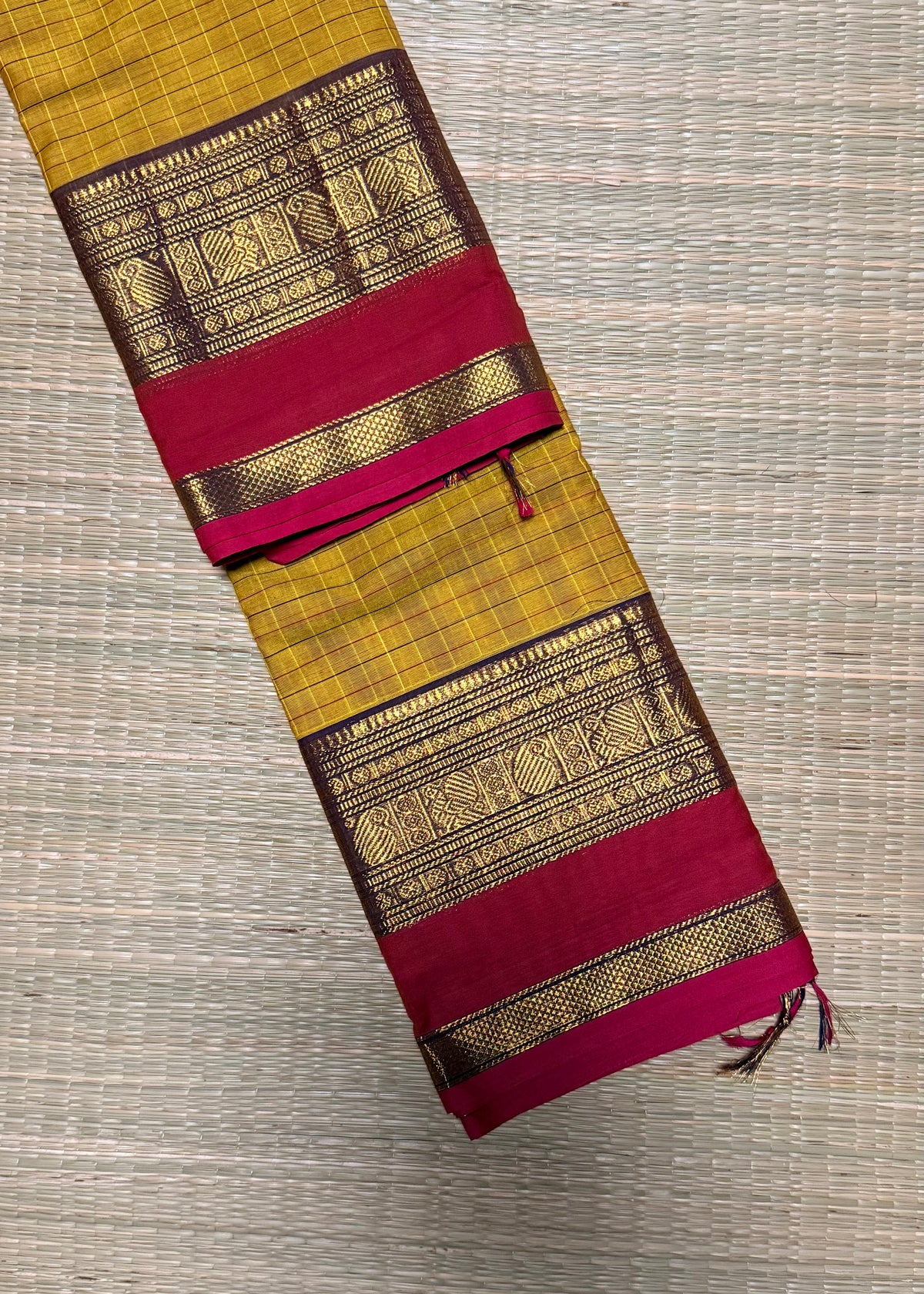 Premium Zari Vintage Kanchi Cotton Saree