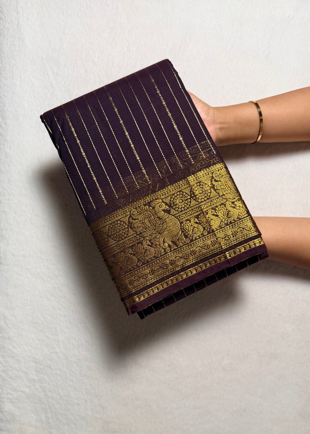 Premium Vintage Grand Pallu Kanchi Cotton Saree