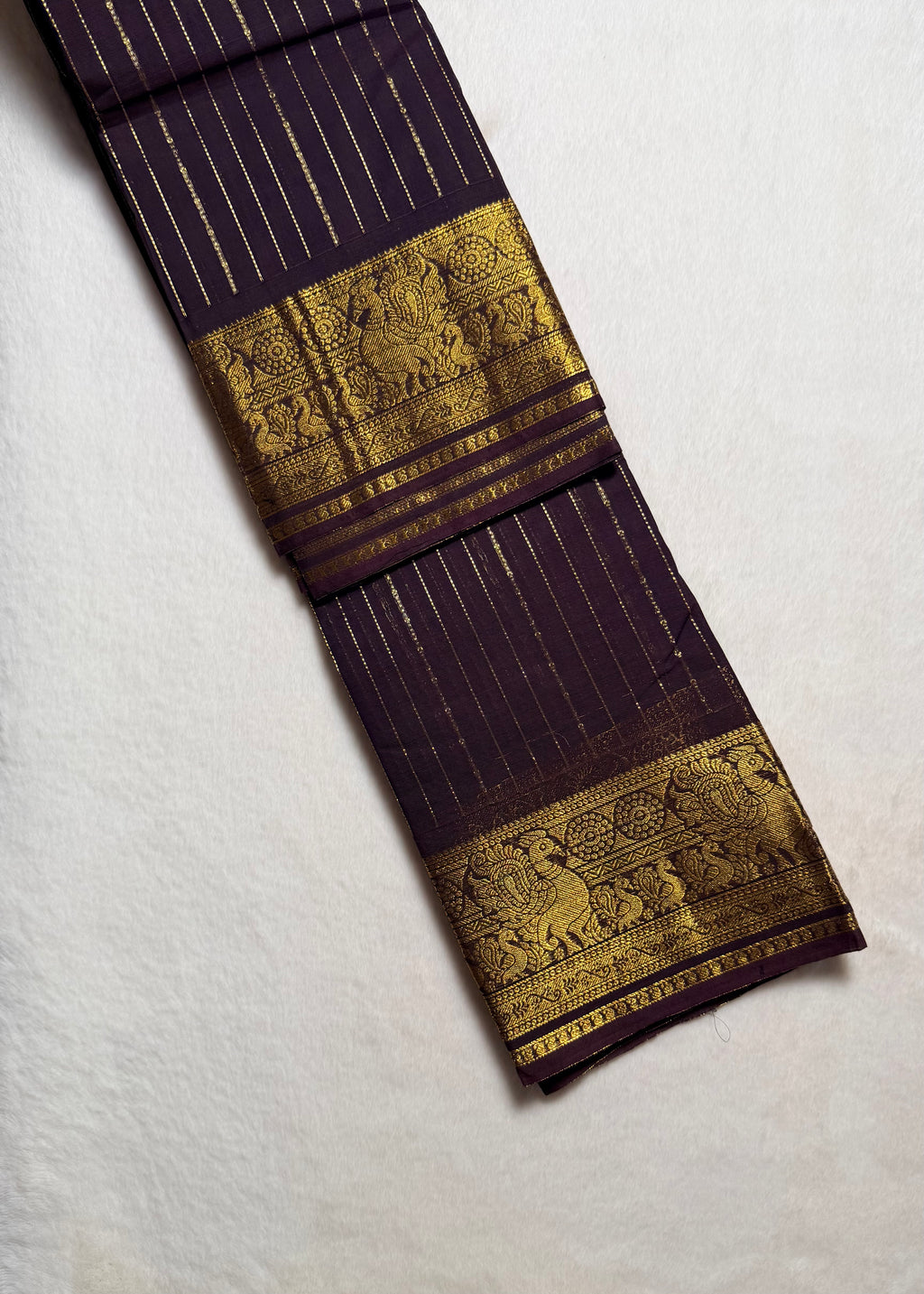 Premium Vintage Grand Pallu Kanchi Cotton Saree