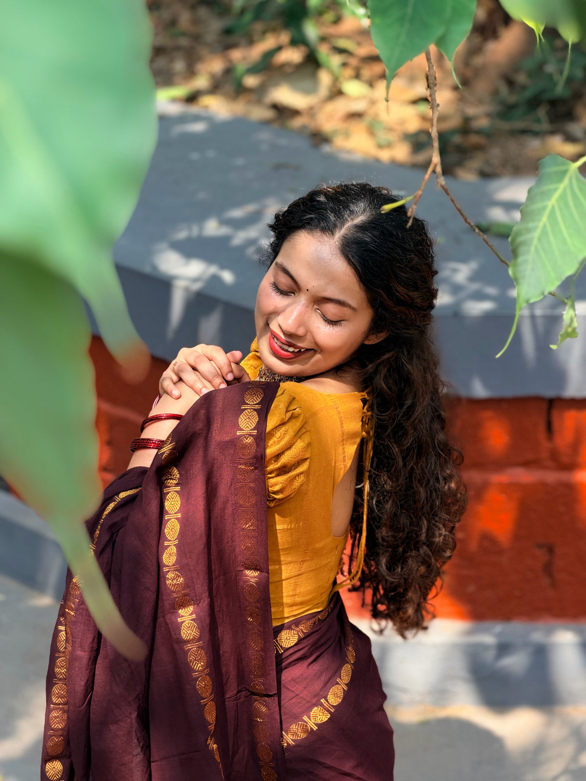 Traditional Madurai Sungudi Cotton Saree with Blouse Piece