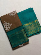Traditional Kolam Madurai Sungudi Cotton Saree with Blouse Piece